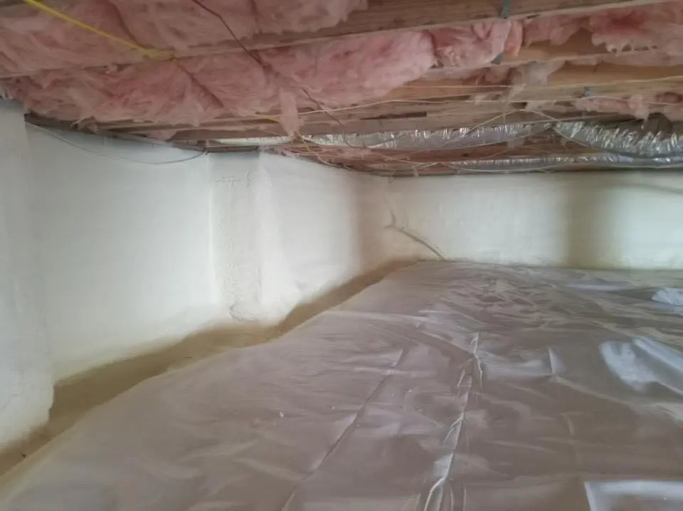 Crawl space encapsulation with closed-cell spray foam for Attic Insulation in Olney
